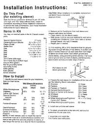 Frigidaire ffta123wa2 24 energy star through the wall air conditioner with 12000 btu cooling capacity 230/208 volts 3 fan spee. Kenmore 25370093001 Installation Instructions Manual Pdf Download Manualslib
