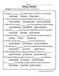 Resources Worksheets Verb Tenses Verb Verb Worksheets