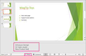 During a presentation, the notes show up on the screen in presenter view, but not on the screen of anybody else seeing the slideshow. Add Speaker Notes To Your Slides Office Support