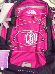 Black And Pink North Face Backpack Monogram Pink North Face Backpack Borealis Monogrammed North Face Backpack North Face Backpack Pink North Face