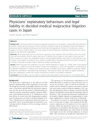 Check spelling or type a new query. Pdf Physicians Explanatory Behaviours And Legal Liability In Decided Medical Malpractice Litigation Cases In Japan