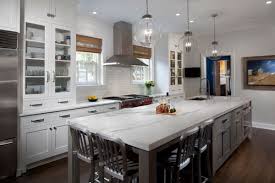 But it may have to share the trend spotlight as pale or muted gray, blue and green cabinet colors shake things up a bit. Transitional White Kitchen With Grey Blue Stained Island Crystal Cabinets