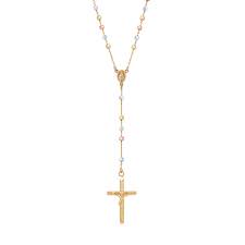 Maybe you would like to learn more about one of these? 14kt Tri Color Gold Diamond Cut Rosary Necklace Costco