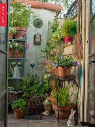 Before After Plain Patio To Secret Garden Small Courtyard Gardens Courtyard Gardens Design Apartment Patio Gardens