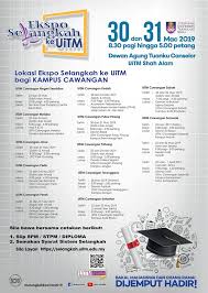 Kami doakan program ini mendapat sokongan dari pihak pengurusan uitm johor dan ianya adalah satu program yang amat bermanafaat kepada anak bangsa di mana ia mendapat kerjasama dari. Uitm Official On Twitter Jangan Lupa Temujanji Kita Untuk Ekspo Selangkah Ke Uitm 2019 Sila Rujuk Poster Untuk Mengetahui Tarikh Lokasi Eskuitm Yang Berhampiran Dengan Anda Jangan Lepaskan Peluang Sama Sama Kita Meriahkan