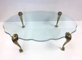 Morea gorgeous midcentury hollywood regency brass and glass coffee or cocktail table by la barge. Brass Claw And Ball Glass Top Coffee Table For Sale At 1stdibs