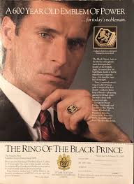 1989 Ring Of The Black Prince PRINT AD Stuart Devlin Franklin Mint VTG 1980s