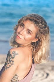 Free Images : face, beauty, blond, skin, shoulder, hairstyle, tattoo, lip, summer,  long hair, model, eye, smile, surfer hair, vacation, sea, photo shoot,  brown hair, beach, bikini, chest, ocean, muscle, neck, portrait