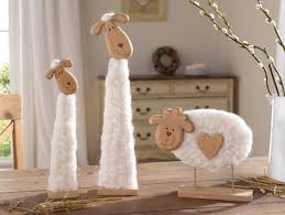 Holzschaf Mit Wolle 2er Set Dekoration Primitive Holzarbeiten Schafe Basteln