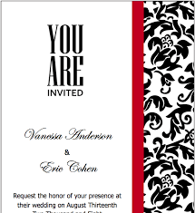 Black Red Wedding Invitations Template For Pages Free Iwork Templates Red Wedding Invitations Printable Wedding Invitations Damask Invitations