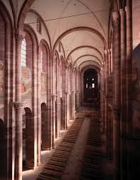 Speyer Cathedral Interior Groin Vault System Punctuated With Transverse Vaults Vaults 107 Feet High Romanesque Architecture Romanesque Cathedral