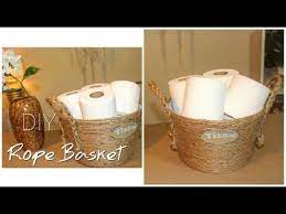 Diy Dollar Tree Rope Basket Bathroom Organization Tissue Holder Chanelle Novosey Yout Dollar Tree Diy Dollar Tree Diy Organization Dollar Tree Baskets