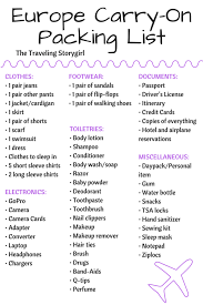 Europe Packing List Europe Packing List Packing List For Travel Honeymoon Packing List