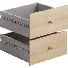 Lot De 2 Tiroirs Multikaz Effet Chene H 32 2 X L 32 2 X P 31 Cm Multikaz Cube Rangement Rangement