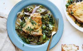 Braised Chicken Thighs With Greens And Olives Recipe Nyt Cooking
