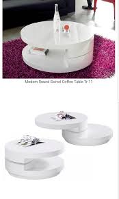 This coffee table's understated design and neutral brown finish make it a perfect fit in most styles and color schemes. Selling Mint Condition Swivel Round White Coffee Table Furniture Home Living Furniture Tables Sets On Carousell