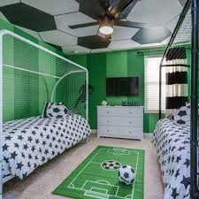 35 Coolest Soccer Themed Bedroom Ideas For Boys House Design And Decor Soccer Themed Bedroom Soccer Bedroom Bedroom Themes