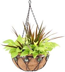 To do this, drill a diagonal hole in one of the. Amazon Com Arcadia Emerald Series Round Hanging Basket Planters 14 Inch Garden Outdoor