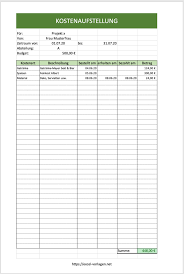 Holen sie sich die neue version von microsoft excel. Kostenaufstellung Excel Vorlage Kostenlos