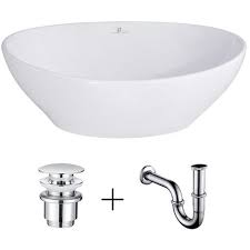 Gönnen sie sich doch einmal einen neuen look für ihr gäste wc 6. Waschbecken Set Keramik Mit Siphon Und Ablaufgarnitur Aufsatzwaschbecken Weiss 41cm Waschschale Gaste Wc Handwaschbecken