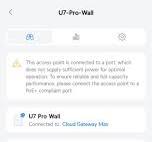 Why I get not sufficient power from U7 pro Wall that ...