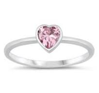 Heart Ring Genuine Sterling Silver 925 Rhodium Plated Finish Height 6 mm  Size 7 | eBay