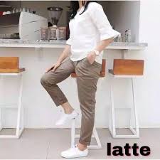 Warna khaki muda atau lebih bercahaya. Celana Baggy Pants Warna Khaki Latte Beige Nude Ivory Dusty Pink White Navy Shopee Indonesia