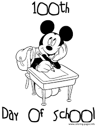Getting ready to celebrate the 100th day of school? Mickey Mouse 100th Day Of School Disney Coloring Pages Printable
