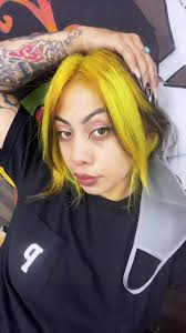 Wasn't feeling yellow anymore ☘️ #dolliee #fyp #haircolorchange #goril...