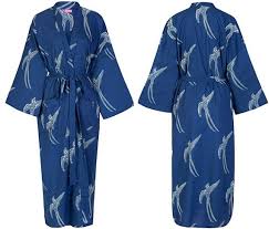Kimono Dressing Gown 100 Cotton Kimono Bathrobe For Women Blue Cotton Robe Women S Bathrobe Kimono Robe Yukata Cotton Dressing Gown Kimono Dressing Gown Cotton Kimono Robe