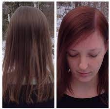 Clairol Natural Instincts In Cinnaberry 22 On Virgin Undyed Hair Before And After Vibrant Hair Colors Red Hair Long Hair Styles