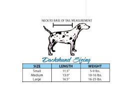 dachshund size chart dachshund clothes dachshund