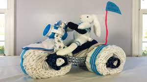 Motorcycle Tricycle Diaper Cake Baby Nappy Cake Moto Atv Diy Tutorial Youtube