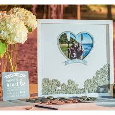 Your beautiful guest book keepsake features your photo on the cover, doubling as a photo frame for your shelves. Wedding Wishes Frame Pearhead