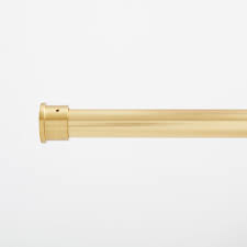 Featuring a telescoping extension pole so you can adjust it to your window's width, this steel curtain rod's sleek + streamlined design makes it an easy fit with any style. Inside Mount Curtain Rod Antique Brass