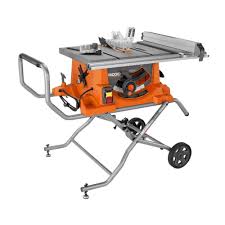 Ridgid 15 Amp Corded 10 In Heavy Duty Portable Table Saw With Stand 399 Portable Table Saw Jobsite Table Saw Best Table Saw
