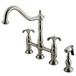 Bridge kitchen faucets with side spray