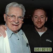 Easy Company veteran T/Sgt. Don Malarkey is pictured circa 2001 with actor  Scott Grimes, who portrays Malarkey in "Band of Brothers". Malarkey was an  NCO who served as a mortarman and eventually