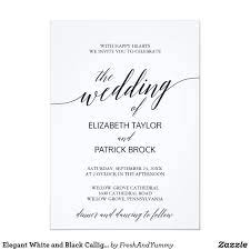 Elegant White And Black Calligraphy Wedding Invitation Zazzle Com In 2021 Calligraphy Wedding Invitation Elegant Invitations Classic Wedding Invitations