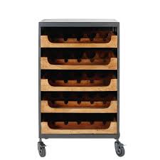 Mueble Botellero De Metal Gris Y Mango Danny Meuble Range Bouteille