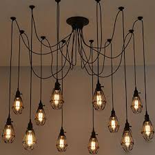 Ceiling fan wire colors may be slightly different than your household circuit wires. Vintage Ceiling Lamp Sun Run Hanging Lighting Edison Multiple Adjustable Diy Ceiling Spider Lamp Light Metal Wire Cage Buy Online In Solomon Islands At Solomon Desertcart Com Productid 51452073