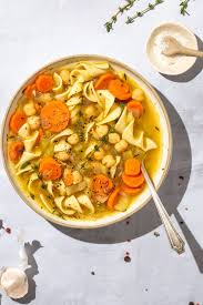 Easy And Simple Vegetarian Chickpea Noodle Soup Recipe Recipe Vegetarian Soup Recipes Vegetarian Recipes Healthy Healthy Vegetables