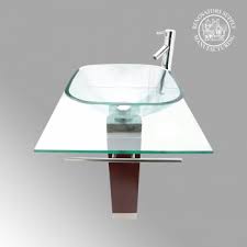 glass pedestal bathroom sink with