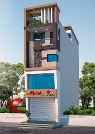 3d Narrow House Designs Gallery Rc Visualization Structural Plan And Elevation Designi Small House Elevation Design Narrow House Designs House Outside Design