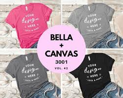 Bella Canvas 3001 Bundle T Shirt Mockup Flat Lay Collection Etsy Shirt Mockup Design Mockup Free Mockup
