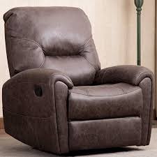 Canmov Manual Leather Recliner Chair Single Seat Sofa Home Theater Seating Chair With Storage Bag Single Seat Sofa Recliner Chair Leather Recliner Living Room