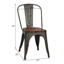 Costway Set Of 4 Style Metal Dining Side Chair Wood Seat Stackable Bistro Cafe Walmart Com In 2020 Side Chairs Dining Vintage Metal Chairs Wood Chair