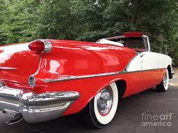 Old Convertibles Car Red And White 1955 Oldsmobile Convertible Classic Car Photograph Classic Cars American Classic Cars Oldsmobile