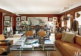 A mix of linen prints, deco patterns and elements that shine. Ralph Lauren S Refined Houses And Chic Madison Avenue Office Architectural Digest