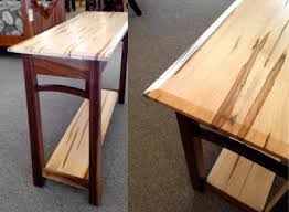 Beautiful Wormy Maple Wood On Solid Walnut With Clear Finish Available As A Sofa Table Coffee Table End Table Amish Furniture Building Furniture Walnut Wood